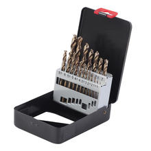 Professional 19pcs HSS-Co Metal Twist Drill Bit Set With Iron Box